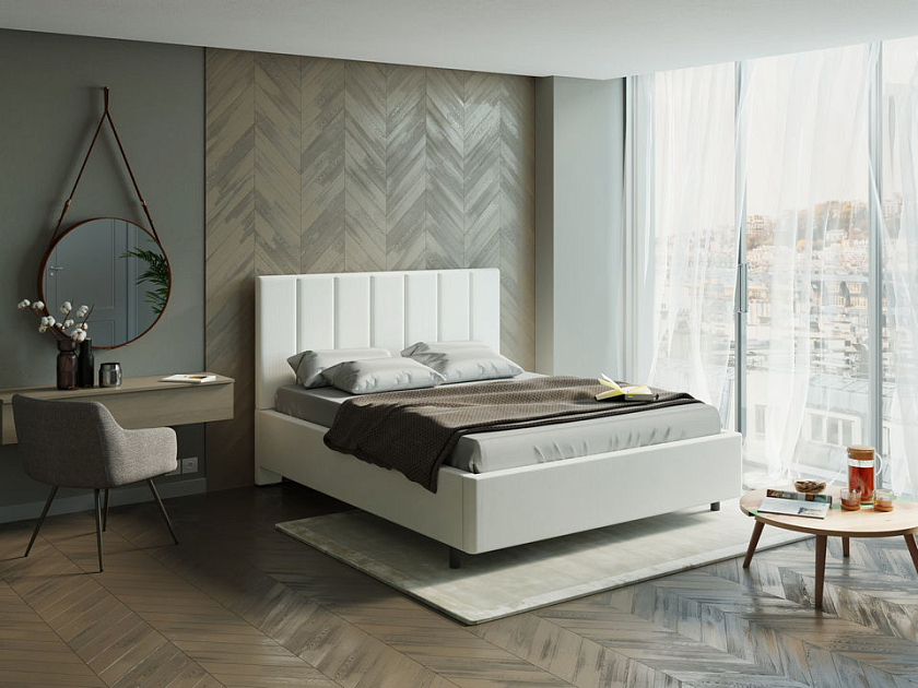 Кровать Oktava 160x190 Ткань: Рогожка Тетра Слива - Кровать в лаконичном дизайне в обивке из мебельной ткани или экокожи.
