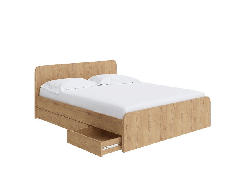 Кровать Way Plus 160x200 ЛДСП Дуб Кантербери/Вулканический серый - Кровать в современном дизайне в Эко стиле.