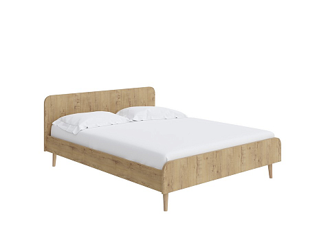 Двуспальная кровать с матрасом Way - Компактная корпусная кровать на деревянных опорах
