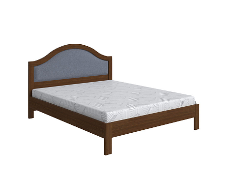Двуспальная кровать с матрасом Ontario - Уютная кровать из массива с мягким изголовьем