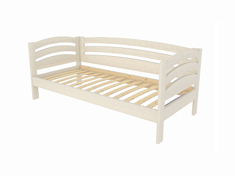 Кровать в стиле минимализм Веста софа-R - Детская кровать из массива с боковыми спинками.